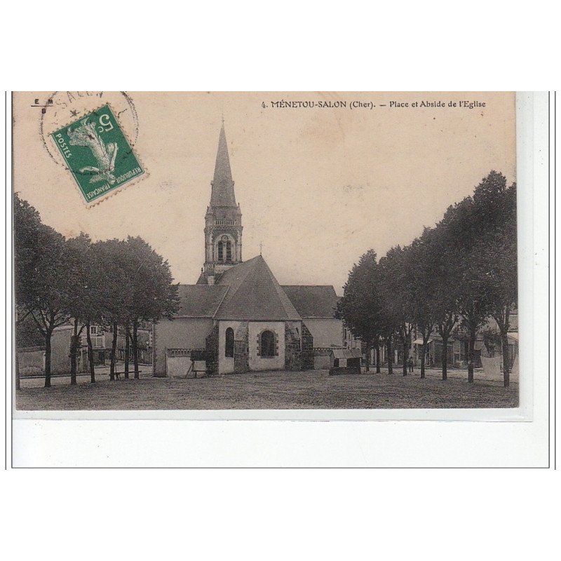 MENETOU SALON - Place et abside de l'église - très bon état