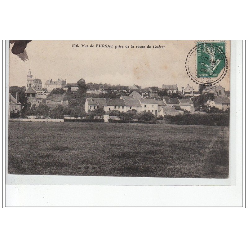 Vue de FURSAC prise de la route de GUERET - état