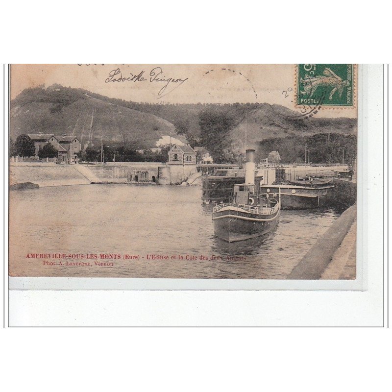 AMFREVILLE SOUS LES MONTS - L'écluse et la Côte des Deux Amants - très bon état