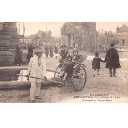 MARSEILLE - Exposition Coloniale 1922 - Promenade en Pousse Pousse - très bon état