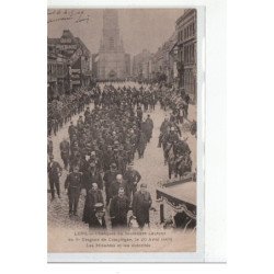 LENS - Obsèques du lieutenant Lautour du 5è Dragons de Compiègne, 20 avril 1906 - le Ministre et les autorités - état