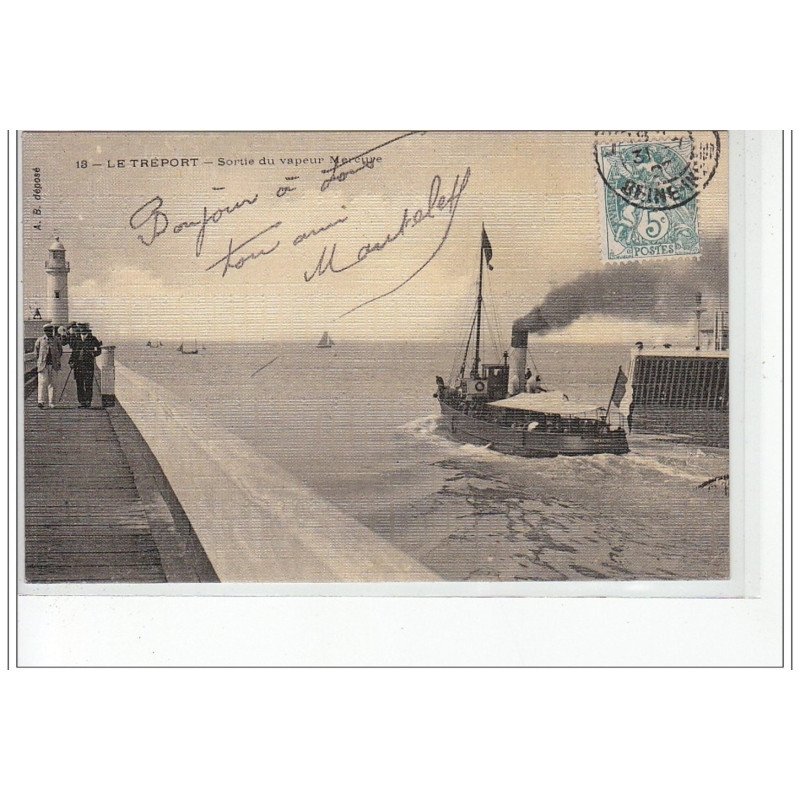 LE TREPORT - Sortie du vapeur Mercure - très bon état