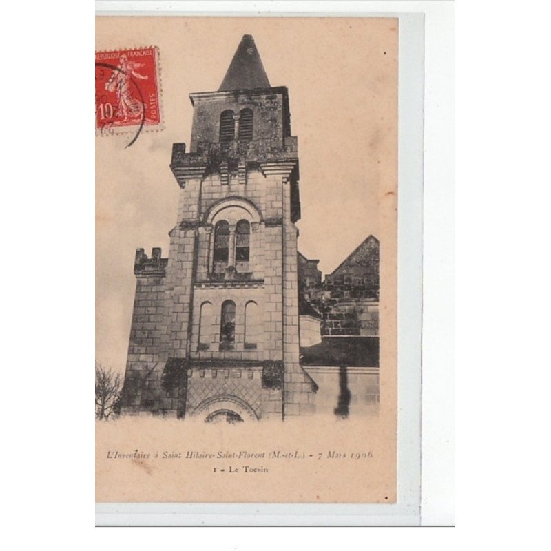 L'Inventaire à SAINT HILAIRE-SAINT FLORENT - 7 Mars 1906 - Le Tocsin - état (partiellement décollée)