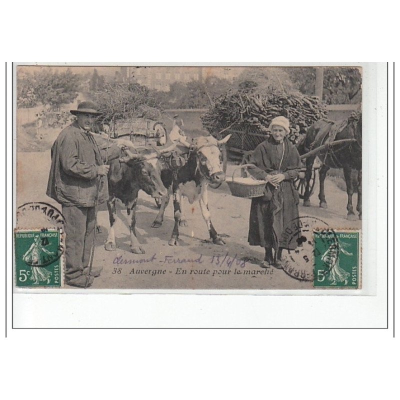 AUVERGNE - En route pour le marché - très bon état