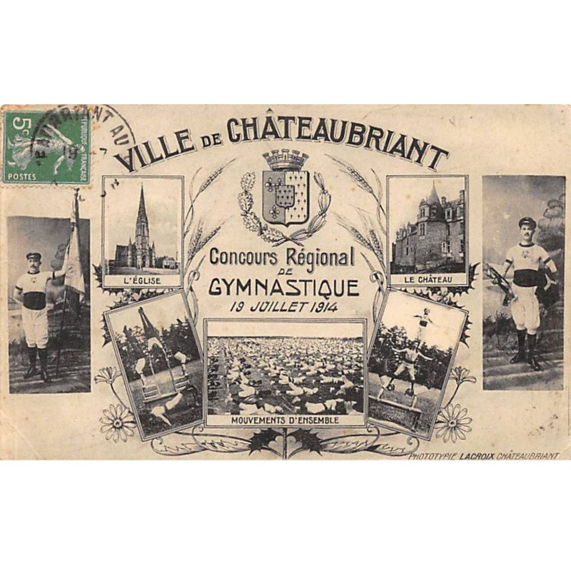 Ville de CHATEAUBRIANT - Concours Régional de Gymnastique - 19 Juillet 1914 - très bon état
