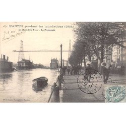 NANTES pendant les Inondations ( 1904 ) - Le Quai de la Fosse - La Promenade - très bon état