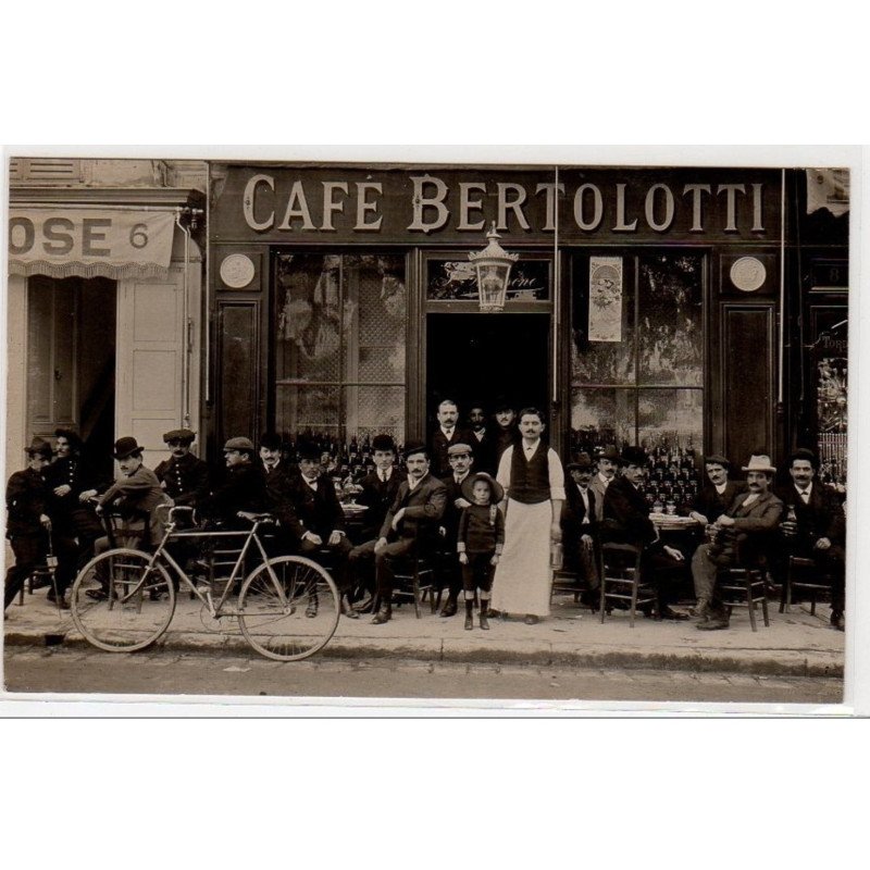 NICE : carte photo du café BERTOLOTTI vers 1910 - très bon état