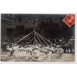 ORANGE : carte photo de personnes jouant pendant les fêtes provençales vers 1910 (jeux) - très bon état