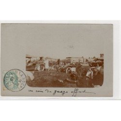 LA ROCHE SUR YON : carte photo du garage officiel en 1906 (courses automobile)- très bon état