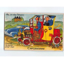 CARCASSONNE : Carte souvenir, système dépliant - très bon état