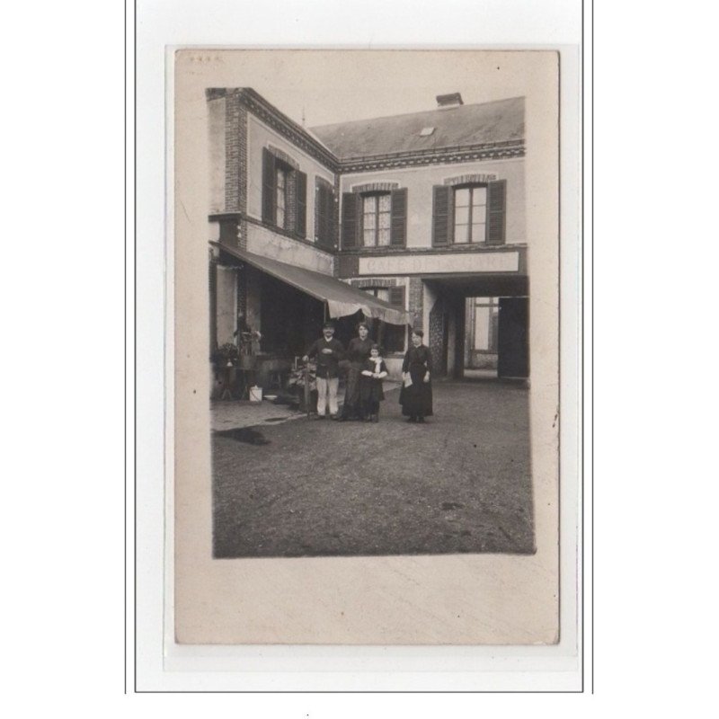 MARCILLY SUR EURE : carte photo du café de la gare - très bon état