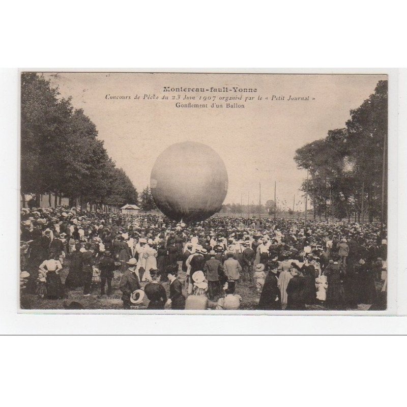 MONTEREAU FAULT YONNE : concours de pêche - gonflement d'un ballon - très bon état