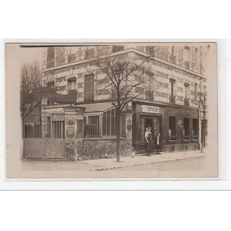 COLOMBES : carte photo du café Rousseau au 8 rue Edouard Vaillant - très bon état