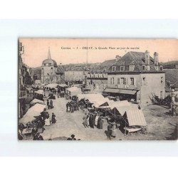 OBJAT : La grande place un jour de marché - très bon état