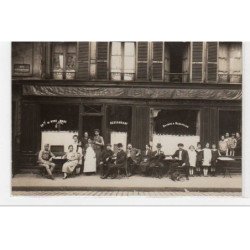 PARIS : photo format cpa d'un restaurant rue Stephenson vers 1910 - bon état (un coin plié)