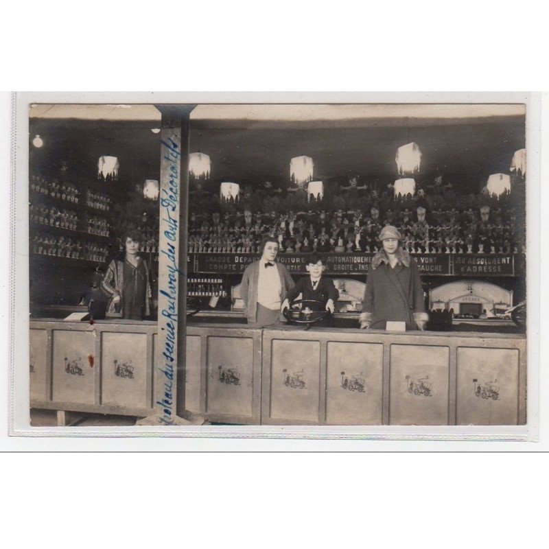 PARIS : carte photo d'un jeu d'adresse automobile auwx Arts Décoratifs vers 1925 (jeux) - bon état (trou d'épingle