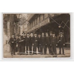 PARIS : carte photo du Café HAUSSMANN (kiosque) vers 1910 - très bon état