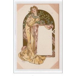 MUCHA Alfons : dessin pour un calendrier vers 1900 - bon état (défauts)