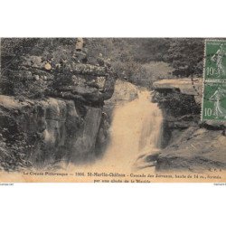 SAINT-MARTIN-CHATEAU : cascade des jarreaux, haute de 14m formée par une chute de la maulde - tres bon etat