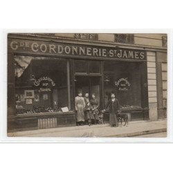 NEUILLY SUR SEINE : carte photo de la cordonnerie Saint james vers 1910 - très bon état