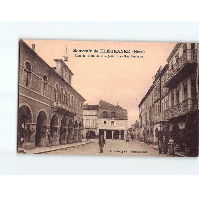 FLEURANCE : Place de l'Hôtel de Ville, Rue Gambetta - très bon état