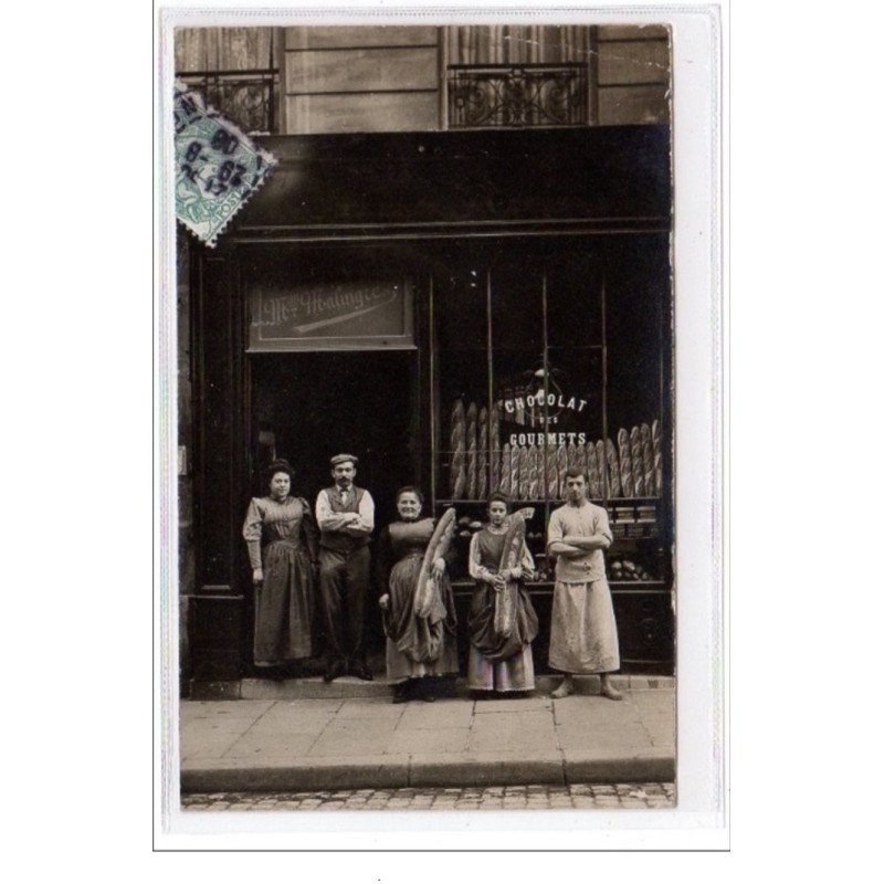 PARIS : carte photo de la boulangerie MALINGRE au 18 rue Duperré vers 1910 - très bon état