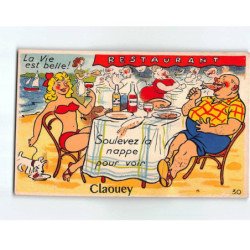 CLAOUEY : Carte souvenir, système dépliant - très bon état