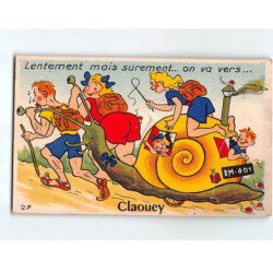 CLAOUEY : Carte souvenir, système dépliant - très bon état
