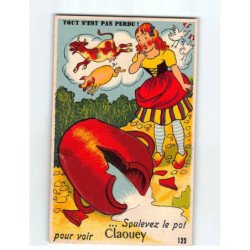 CLAOUEY : Carte souvenir, système dépliant - très bon état
