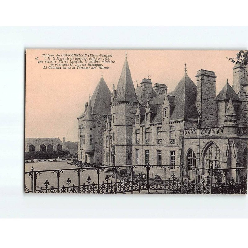 Château du BOISCORNILLE, le château vu de la terrasse des Tilleuls - très bon état