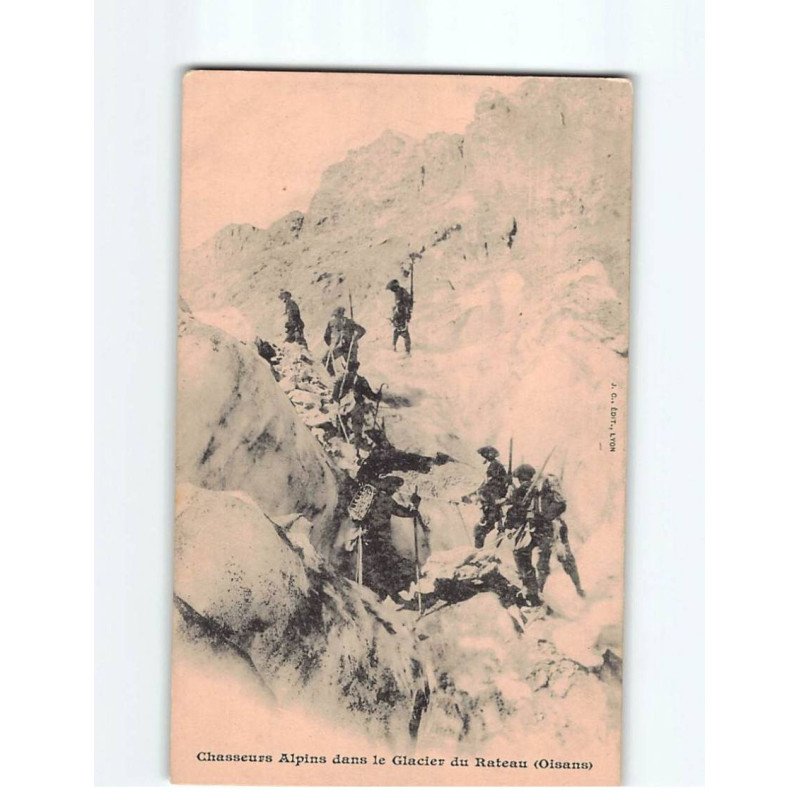 Chasseurs alpins dans le glacier du Rateau - très bon état Chasseurs alpins dans le glacier du Rateau - très bon état