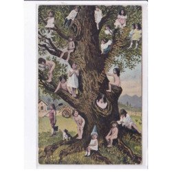 BARNEVILLE-la-BERTRAND: souvenir, illustration arbres et photo montage d'enfants - très bon état