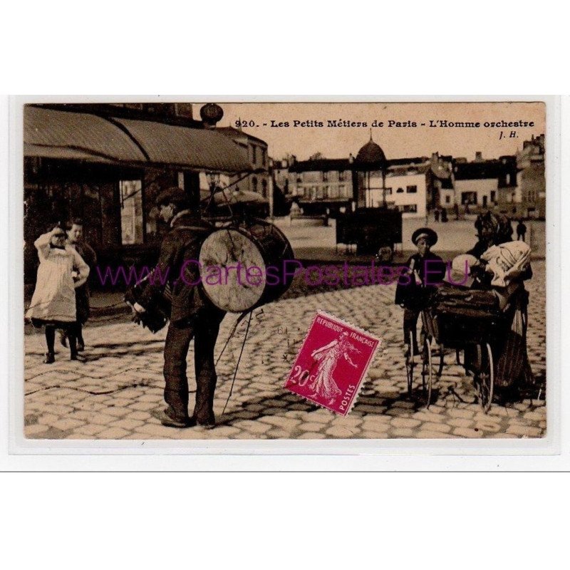 PARIS - J.H. (HAUSER) - l'homme orchestre - état (un pli et une entaille) PARIS - J.H. (HAUSER) - l'homme orchestre - état (un pli et une entaille)