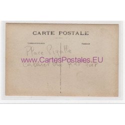 PARIS : carte photo de la pharmacie moderne et du cabaret du Rat Mort place Pigalle vers 1910 - très bon état