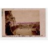 PARIS 15ème : carte photo de la traversée de la Seine à la nage au Pont de Grenelle vers 1910 - très bon état