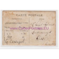 PARIS : carte photo de l'épicerie confiserie Caranjeol (croisement Vaugirard et Volontaires) - très bon état