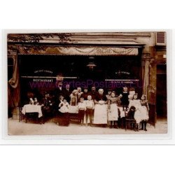 PARIS : carte photo d'un café certainement rue de Vaugirard - très bon état