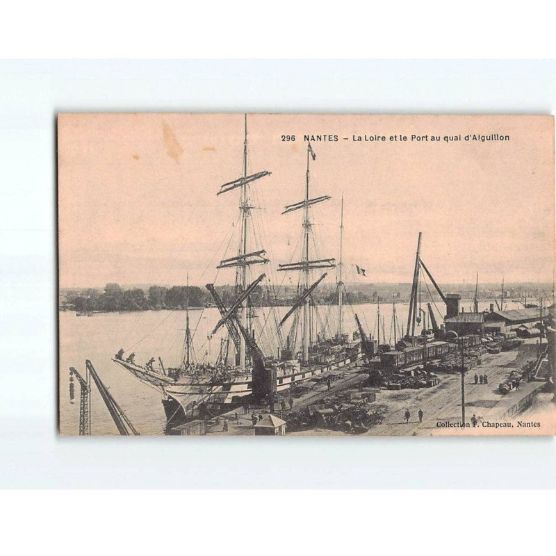 NANTES : La Loire et le port au quai d'Aiguillon - très bon état NANTES : La Loire et le port au quai d'Aiguillon - très bon état