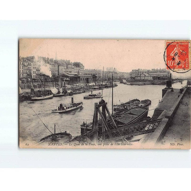 NANTES : Le Quai de la Fosse, vue prise de l'Ile Gloriette - très bon état NANTES : Le Quai de la Fosse, vue prise de l'Ile Gloriette - très bon état