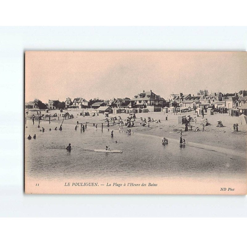 LE POULIGUEN : La Plage à l'heure des Bains - très bon état