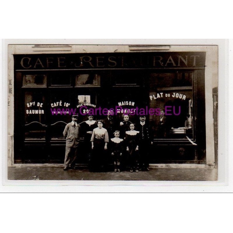 PARIS : carte photo du café restaurant MONNET (rue Lecourbe) - très bon état
