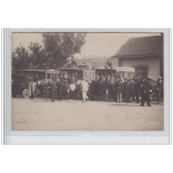 SAINT FLOUR : carte photo Selves (les autobus au train Bonnet) - très bon état