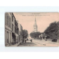 EPERNAY : Rue des Mariniers et Eglise Notre-Dame, gare du C. B. R. - état