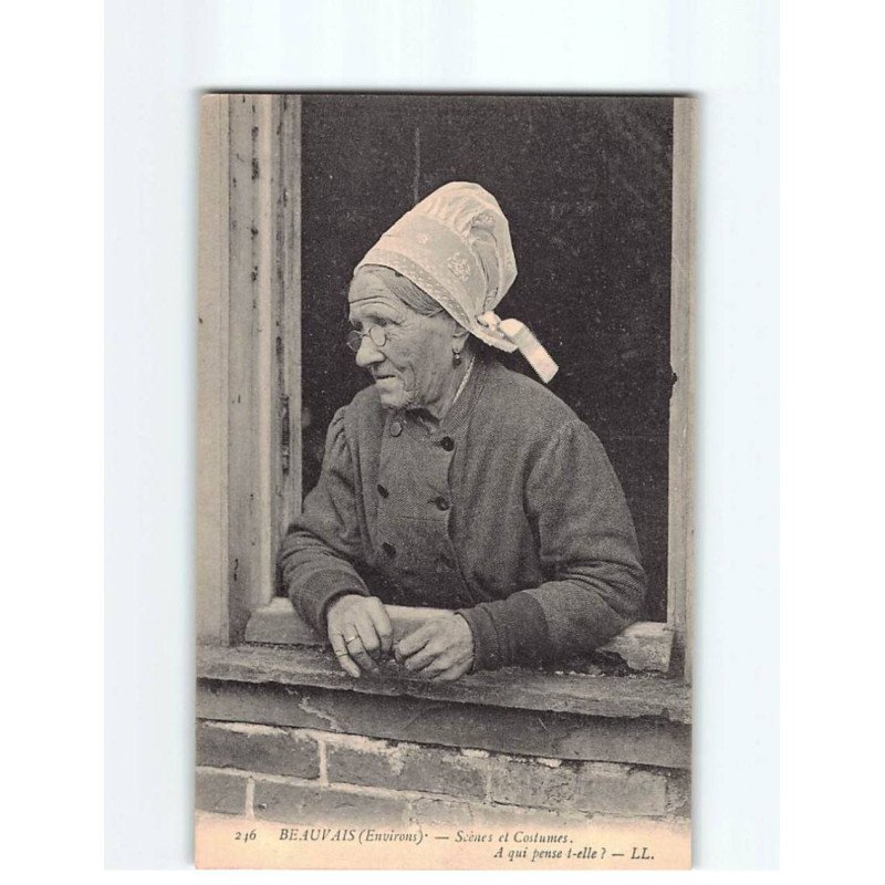 BEAUVAIS : Scènes et costumes, ""A qui pense-t-elle?""- très bon état BEAUVAIS : Scènes et costumes, ""A qui pense-t-elle?""- très bon état