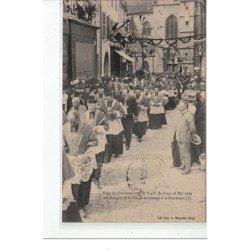 GRAY - Fêtes du Couronnement de ND de Gray 1909 - les évêques et le Clergé se rendant à la Procession - très bon état