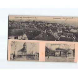 Gruss aus SAESSOLSHEIM, Totalansicht, Kirche, Spezereihandlun J. Ullrich - très bon état