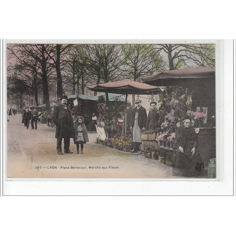 LYON - Place Bellecour - Marché aux fleurs - très bon état