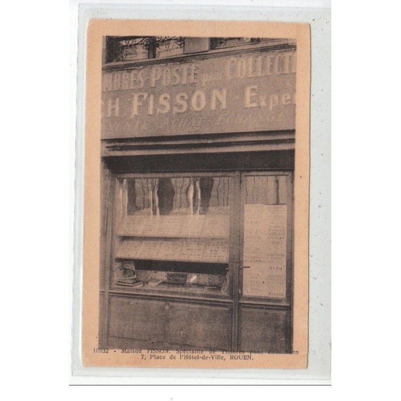 ROUEN - Maison Fisson - Spécialité de timbres pour collections 7, place de l'Hôtel de Ville -  très bon état