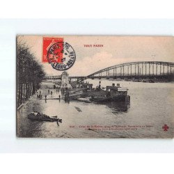PARIS : Inondation 1910, Quai de la Rapée, passerelle du métro, vue prise du pont d'Austerlitz - état
