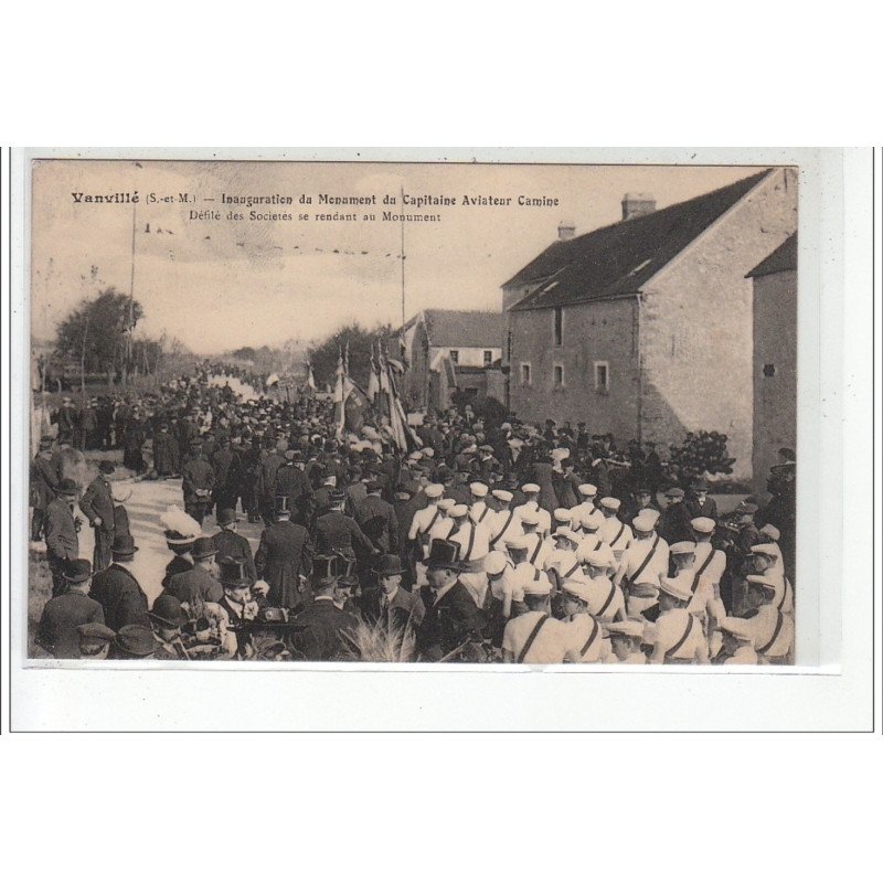 VANVILLE - Inauguration du monument du Capitaine Aviateur Camine - Défilé des Sociétés - très bon état